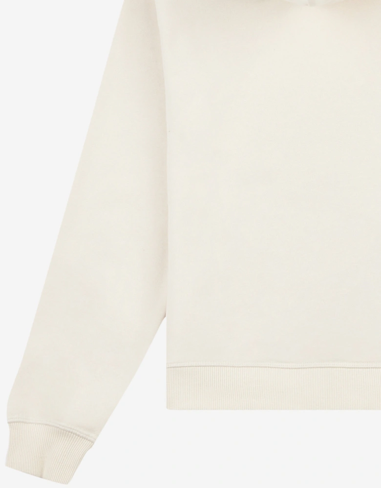 Girls French Terry Small Logo Hoodie in Beige