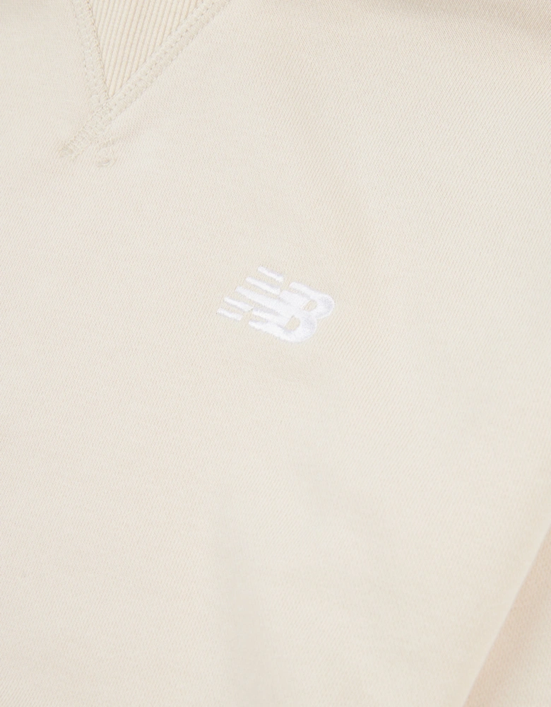 Girls French Terry Small Logo Hoodie in Beige
