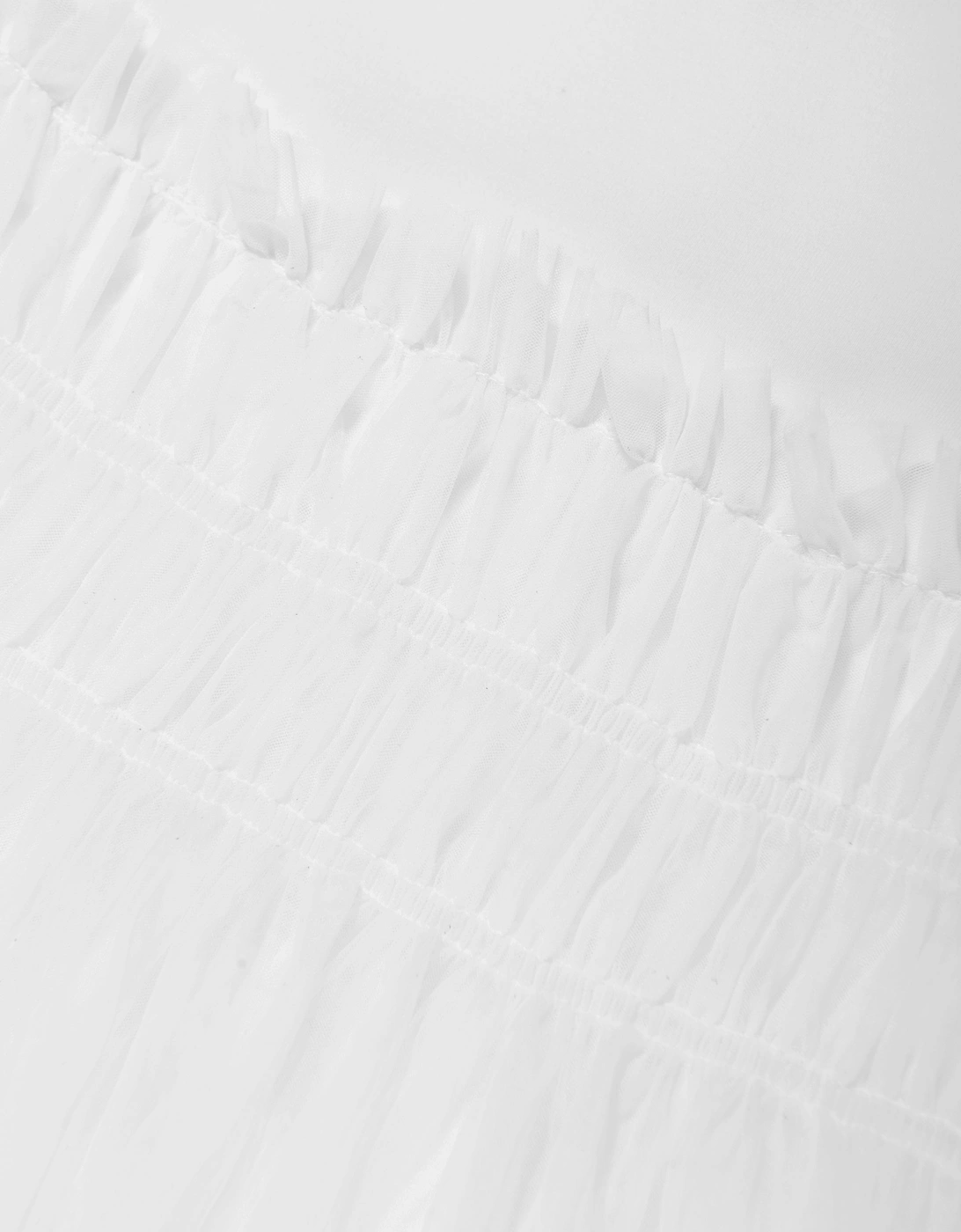 Girls Mixed Fabric Dress in White