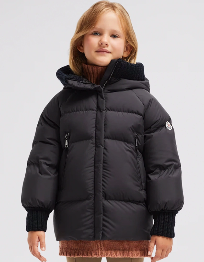 Enfant Girls Down Padded Ronda Jacket in Black