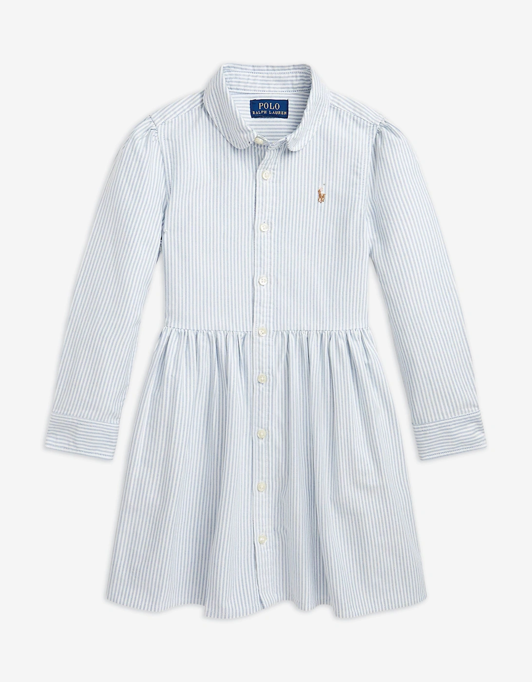 Girls Classic Oxford Shirt Dress in Blue, 5 of 4