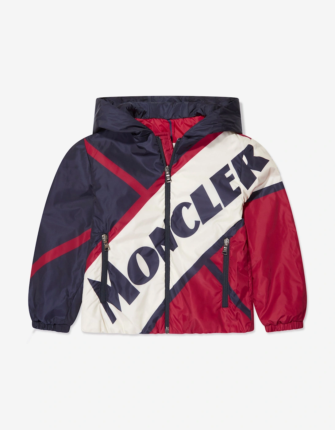 Boy's Moncler Enfant Moncler Boys Logo Jacket - Blue - Size: 8 years