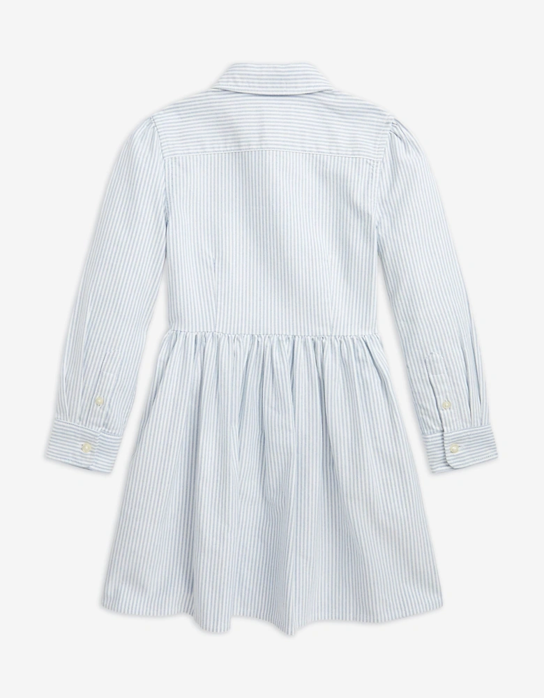 Girls Classic Oxford Shirt Dress in Blue