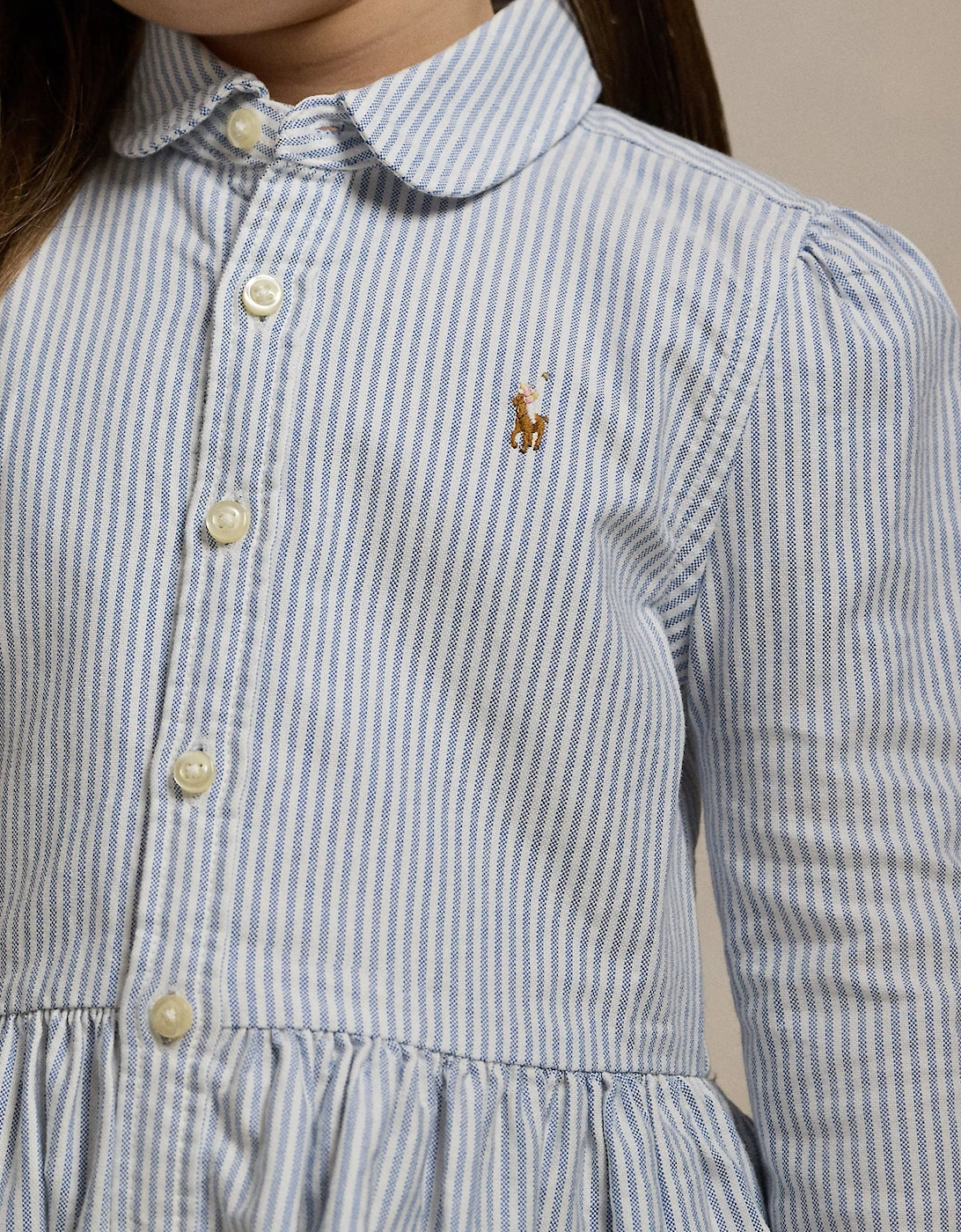 Girls Classic Oxford Shirt Dress in Blue