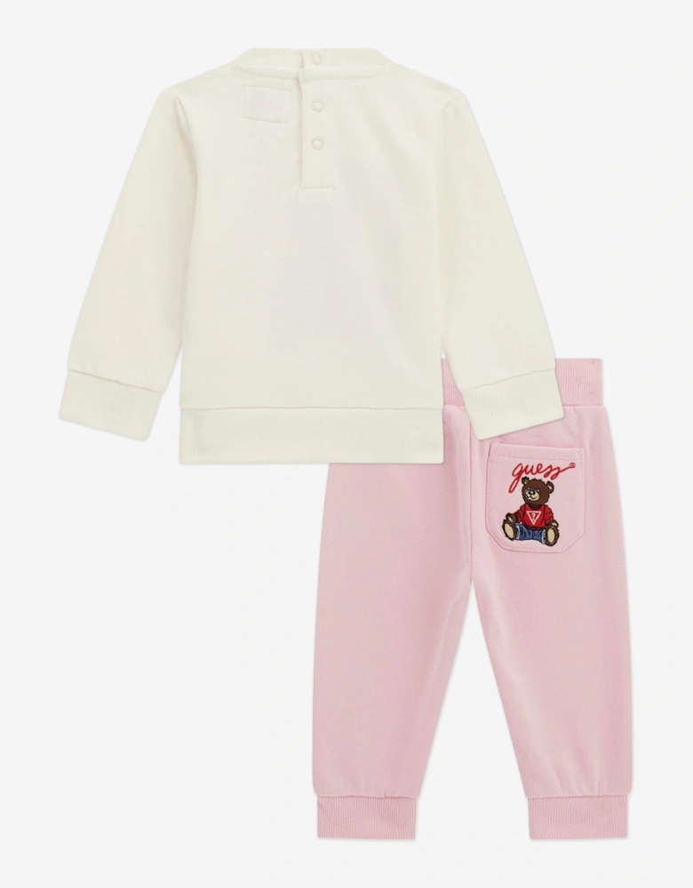 Baby Girls Teddy Bear Tracksuit in Ivory