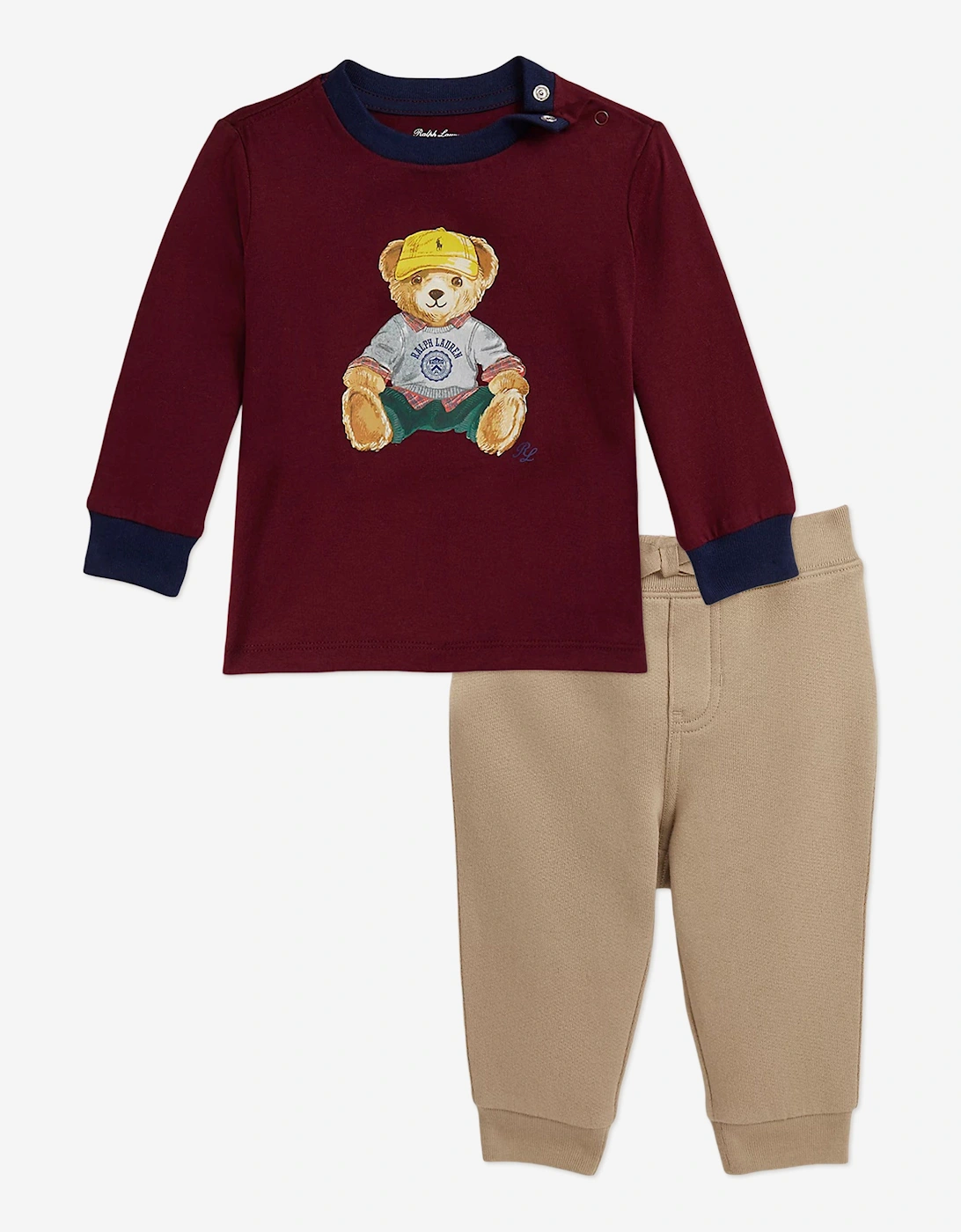 Baby Boys Polo Bear Tracksuit in Red, 6 of 5