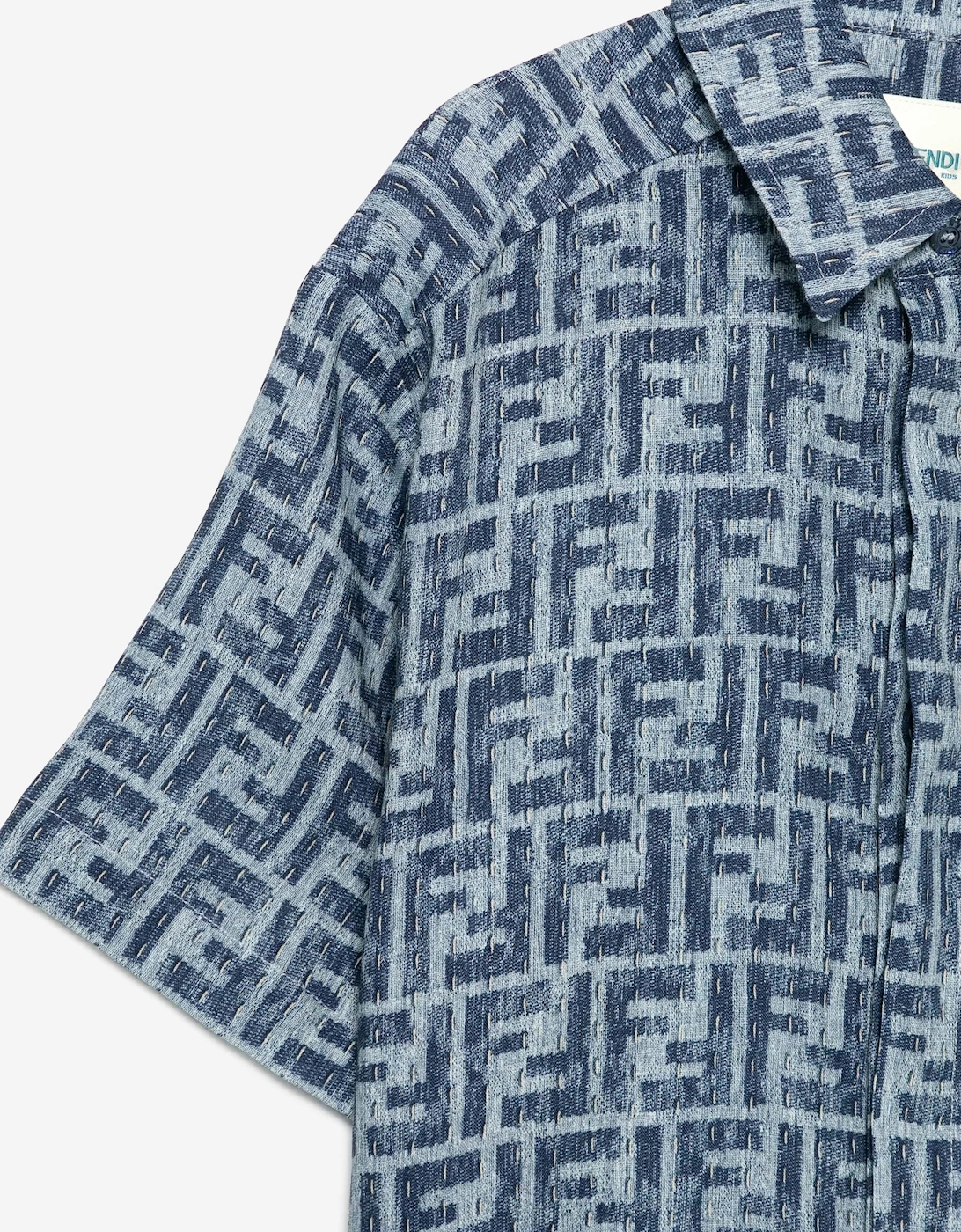 Boys FF Linen Shirt in Blue