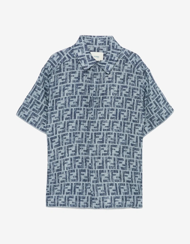 Boys FF Linen Shirt in Blue