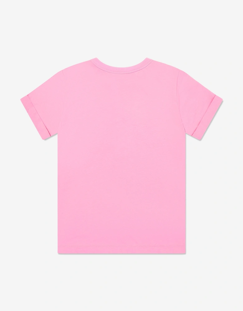 Girls Cherries Print T-Shirt in Pink