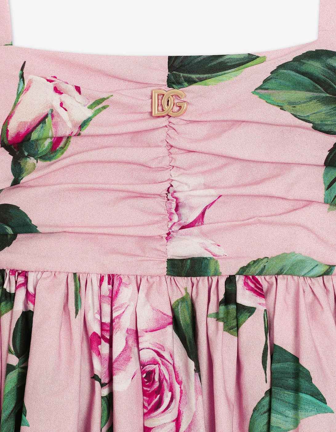Girls Rose Print Dress in Pink