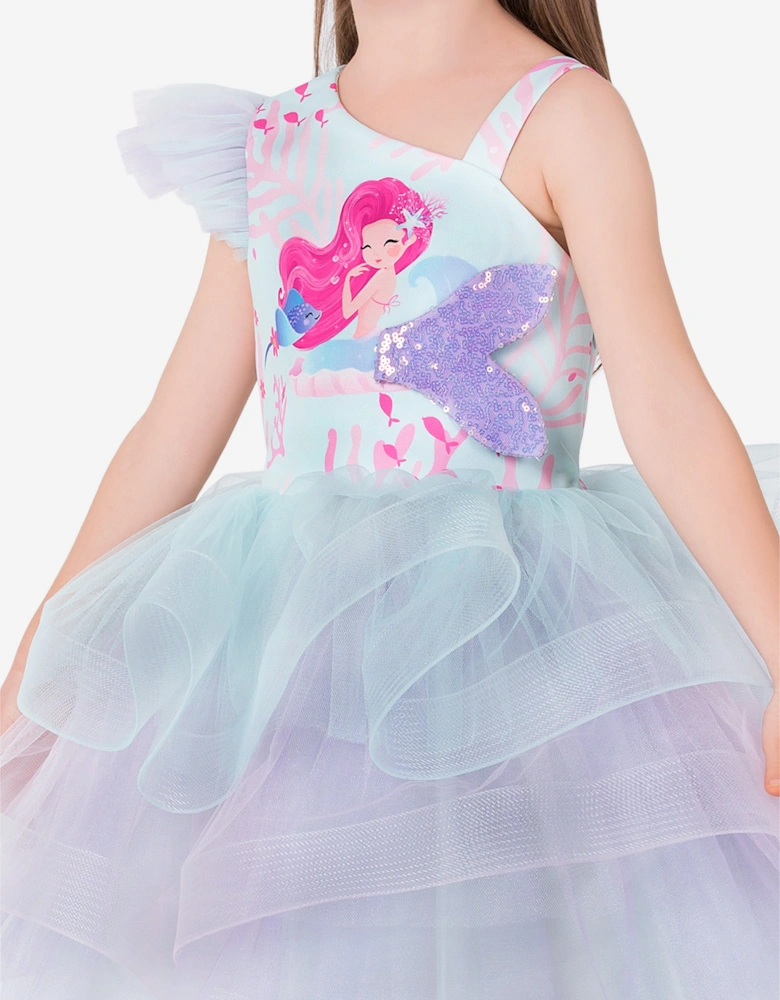 Girls Mermaid Dress Costume in Multicolour