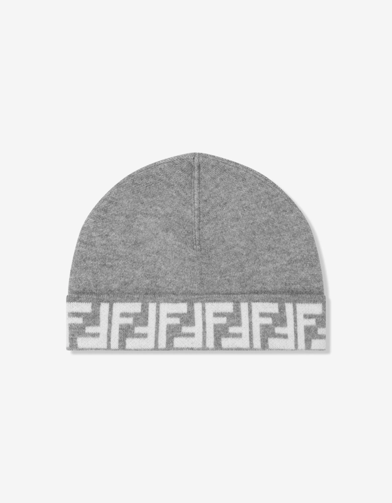 Kids FF Logo Reversible Beanie in Grey