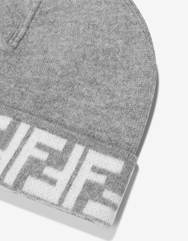 Kids FF Logo Reversible Beanie in Grey