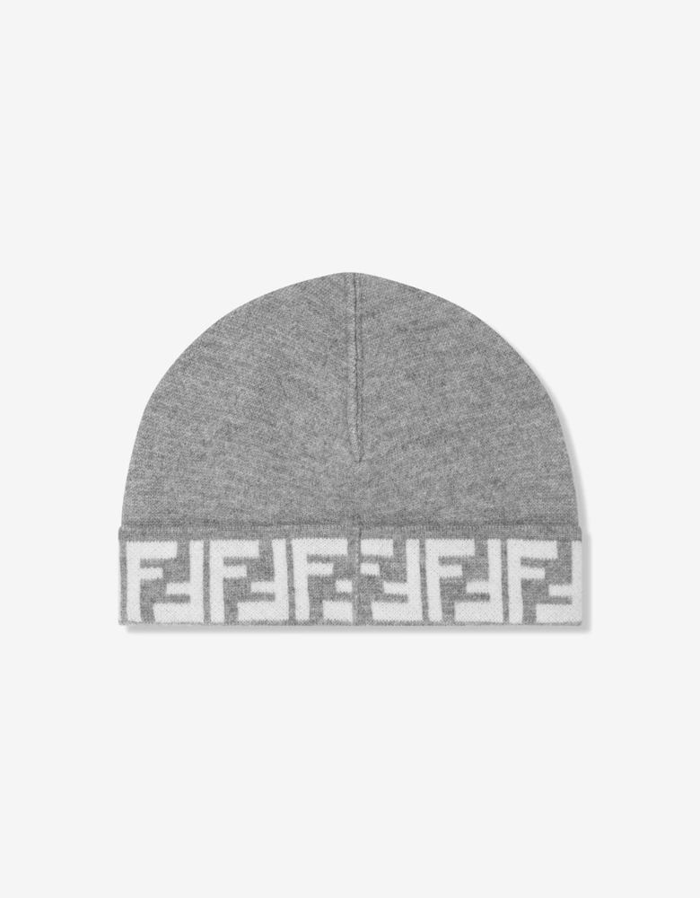 Kids FF Logo Reversible Beanie in Grey