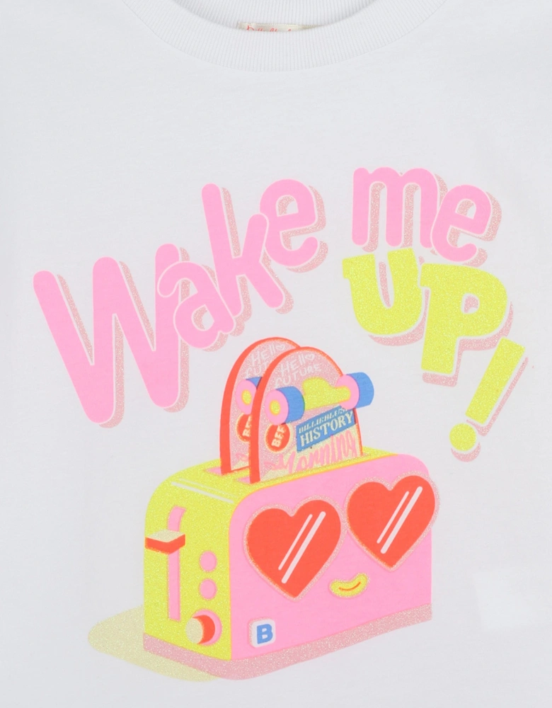 Billieblush Girls Wake Me Up! T-Shirt in White
