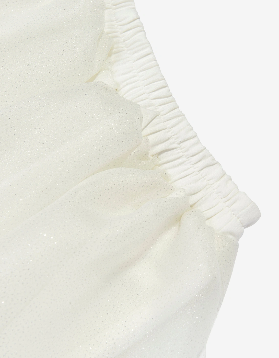 Girls Long Tulle Skirt in White
