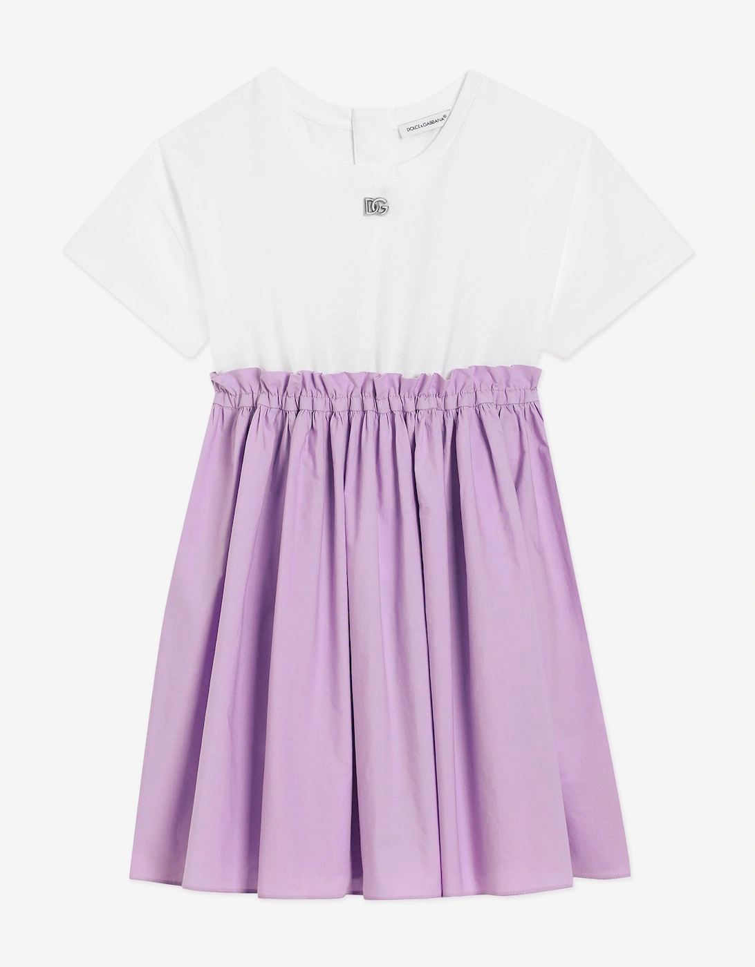 Girls Jersey and Cotton Logo Dress in Purple, 5 of 4