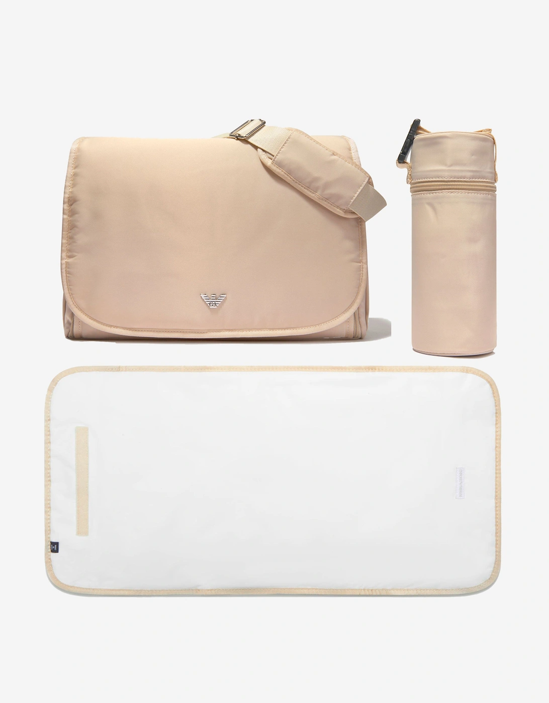 Emporio Armani Unisex Cream Baby Logo Changing Bag Beige (36Cm) - Size One Size, Kids