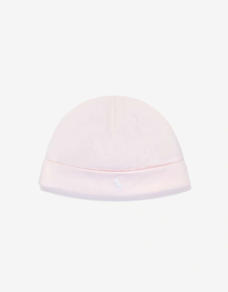 Baby Girls Logo Beanie Hat in Pink