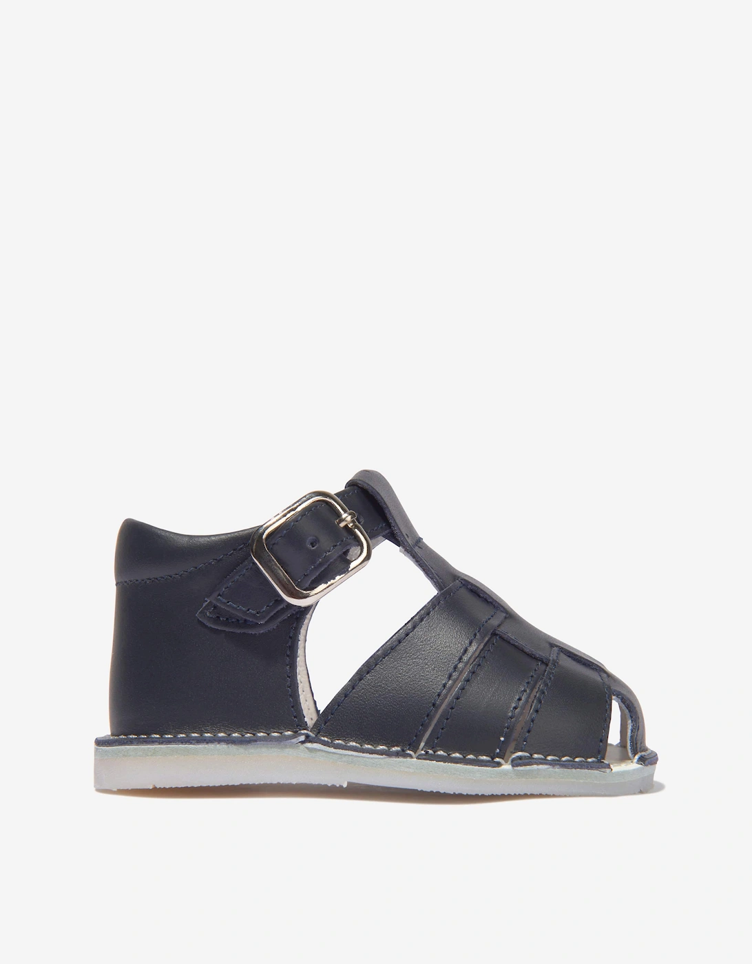Baby Boys Leather Sandals in Navy, 5 of 4