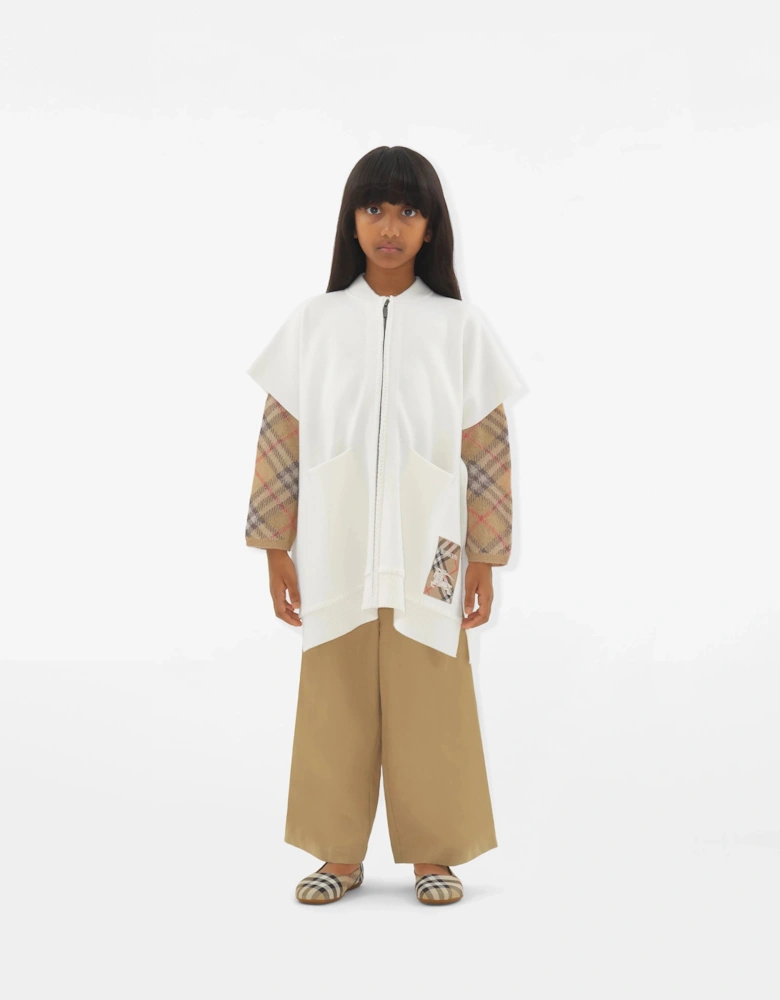 Girls Wool EKD Cape in Ivory