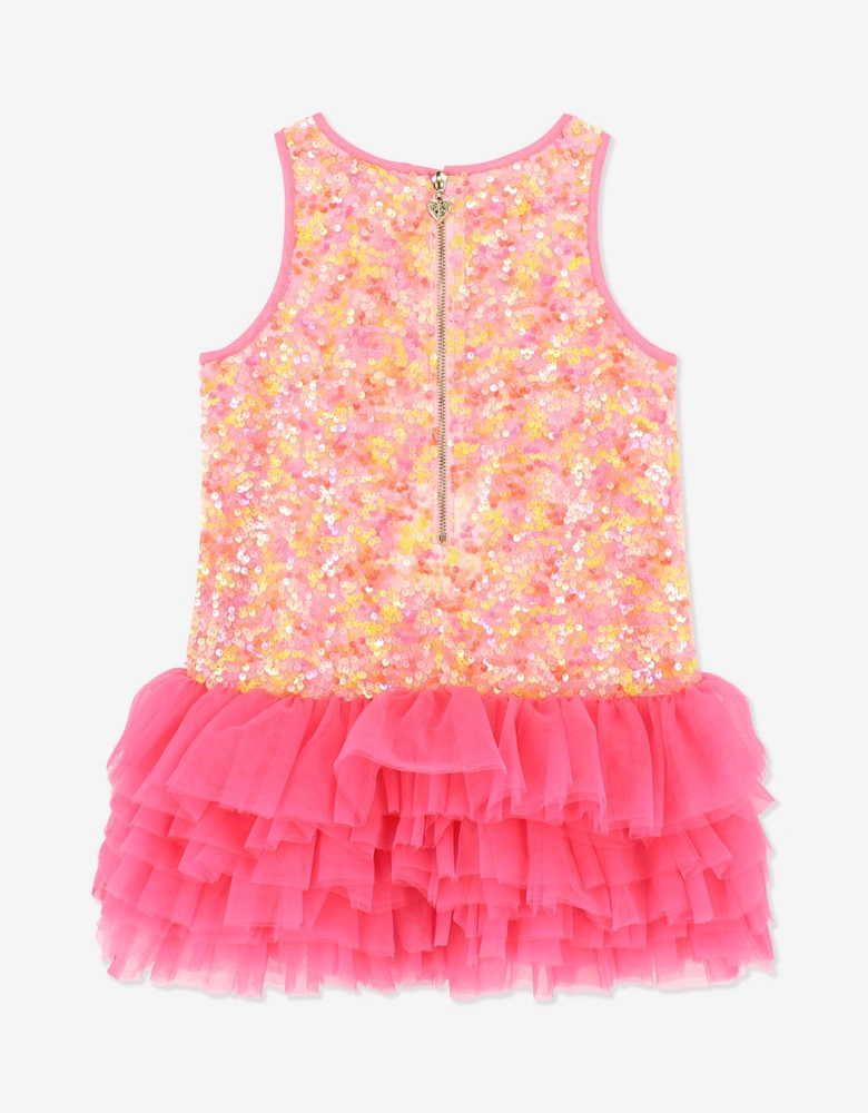 Angels Face Girls Charleston Sequin Tulle Dress in Pink