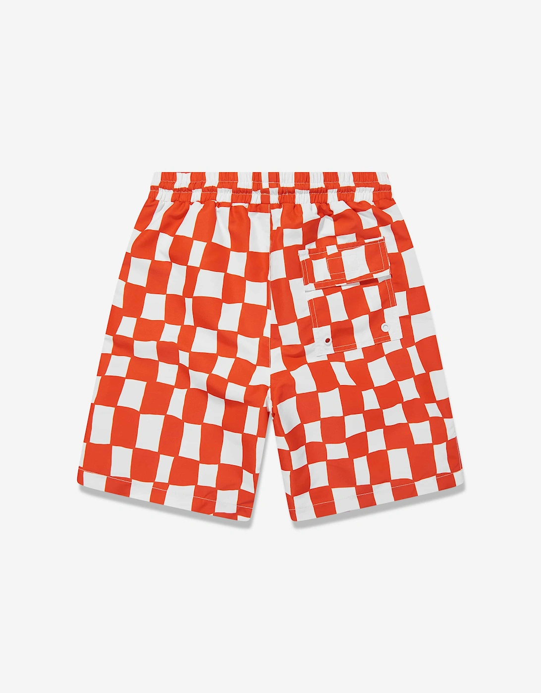 Boys Checked Swim Shorts in Red