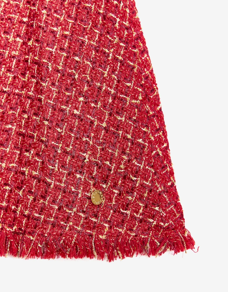 BCBGMAXAZRIA Girls Tweed Dress in Red
