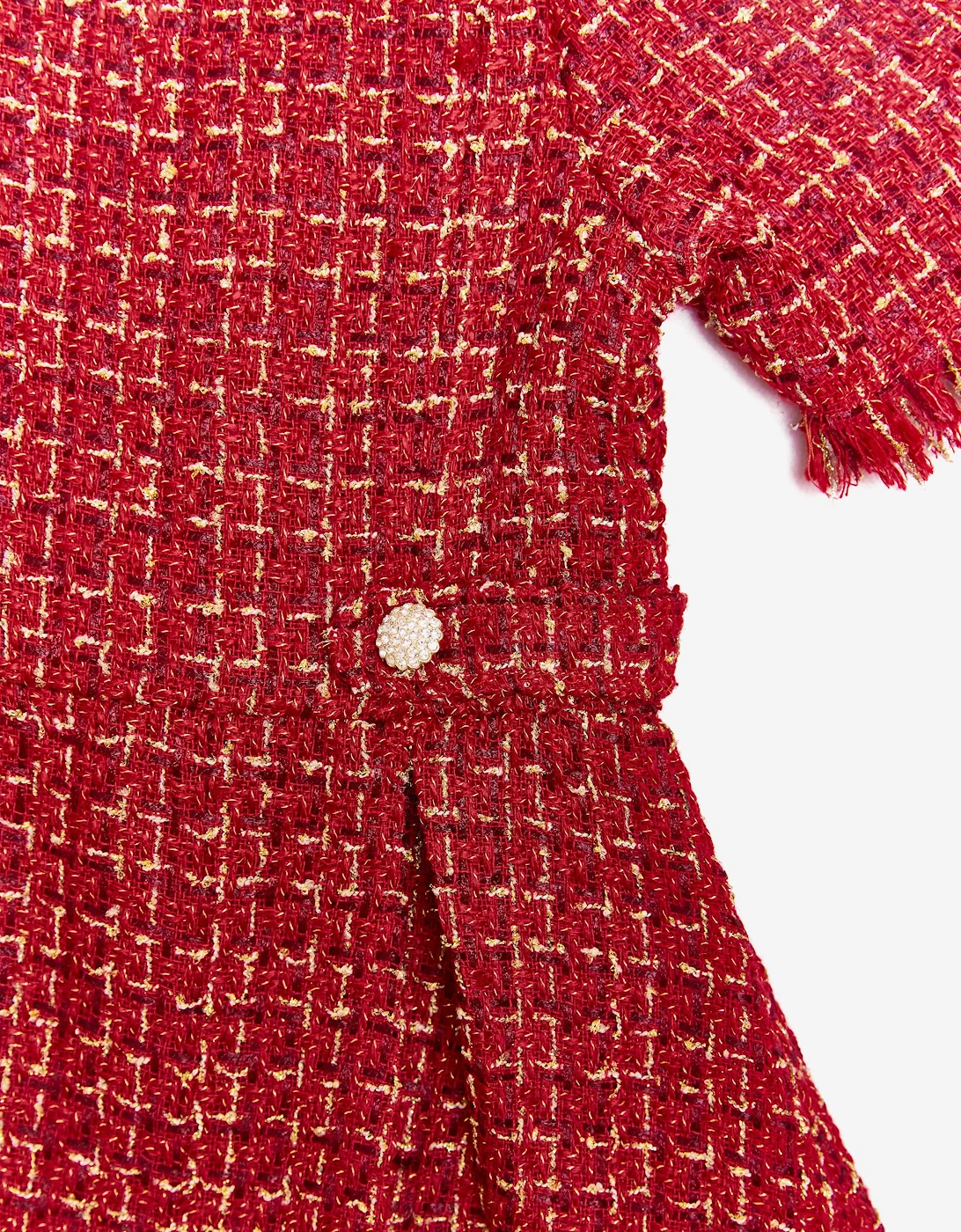 BCBGMAXAZRIA Girls Tweed Dress in Red