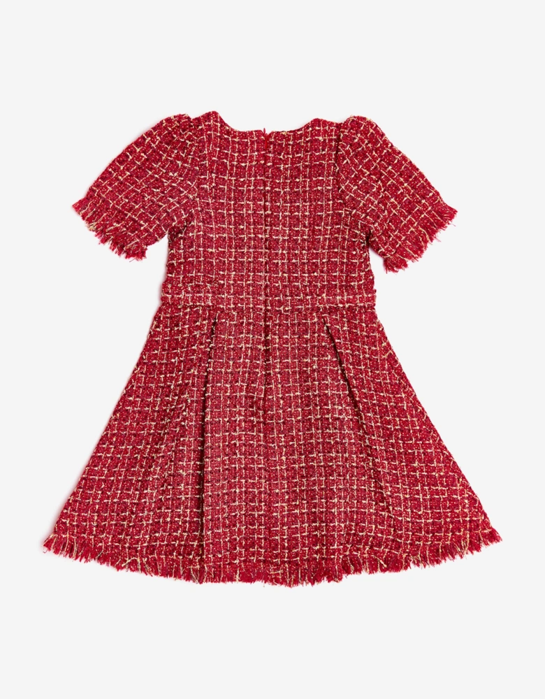 BCBGMAXAZRIA Girls Tweed Dress in Red