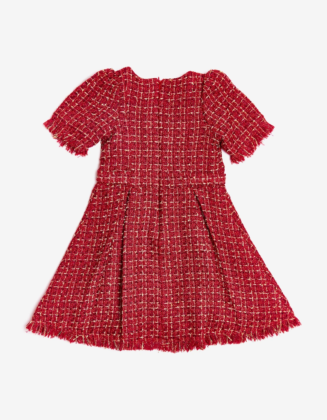 BCBGMAXAZRIA Girls Tweed Dress in Red