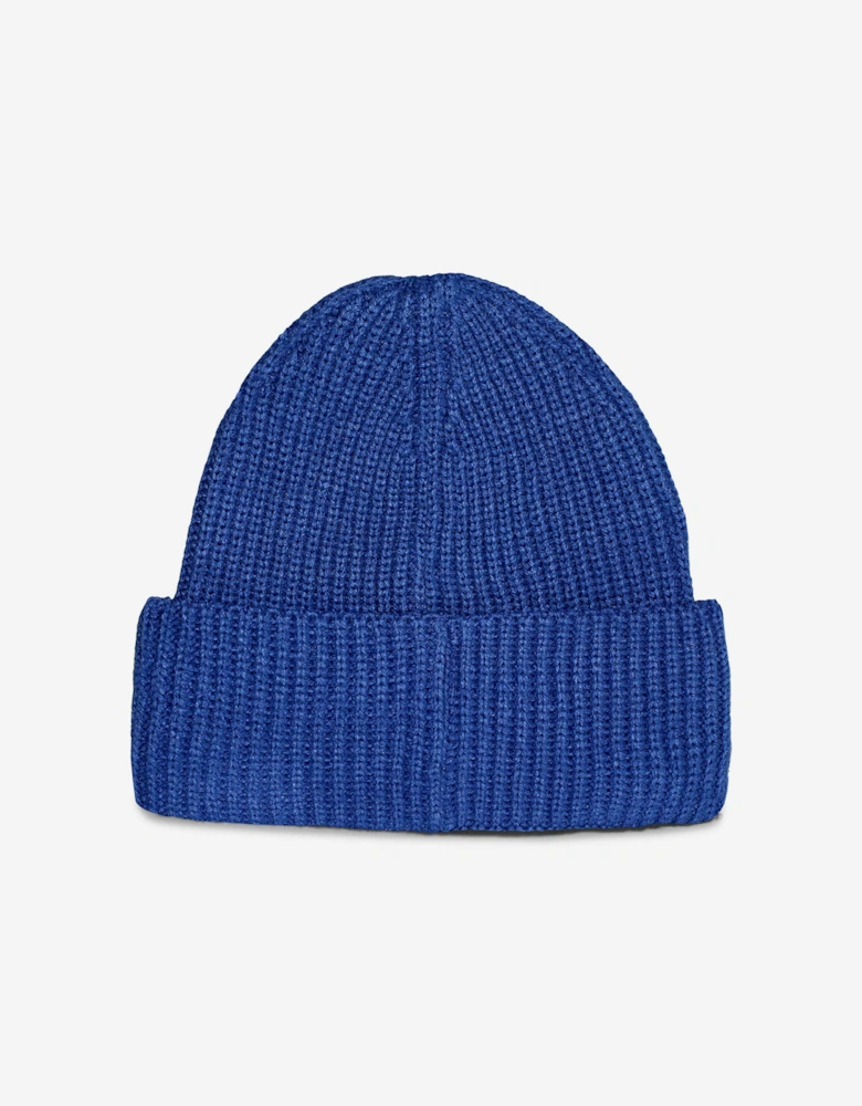 Boys Monogram Rib Beanie Hat in Blue