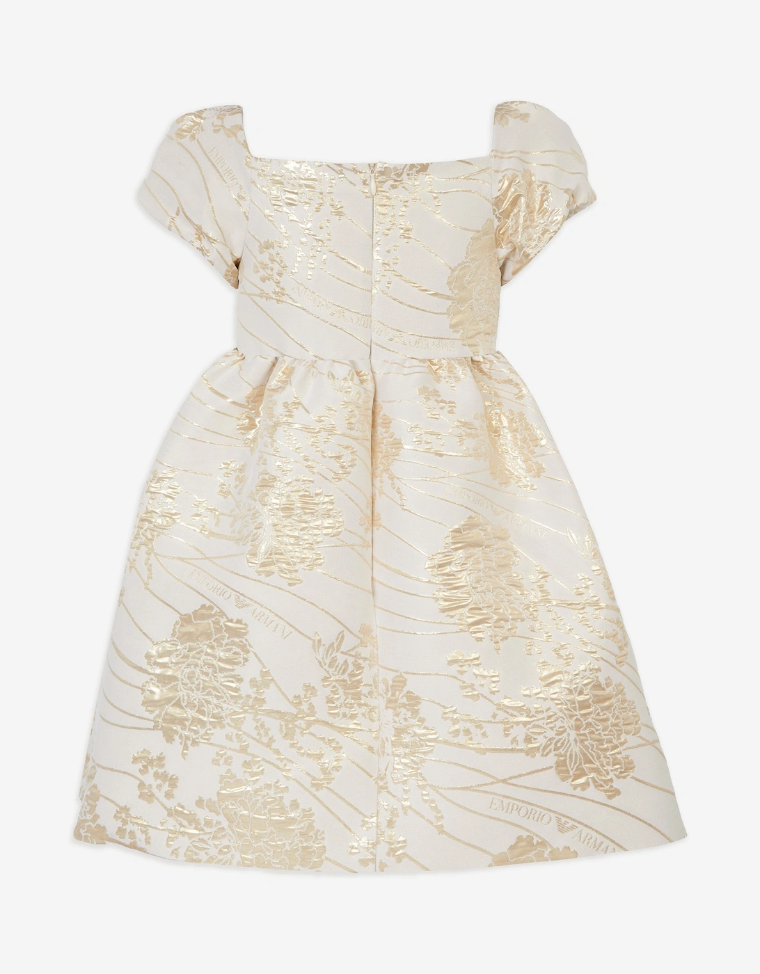 Girls Brocade Dress in Gold