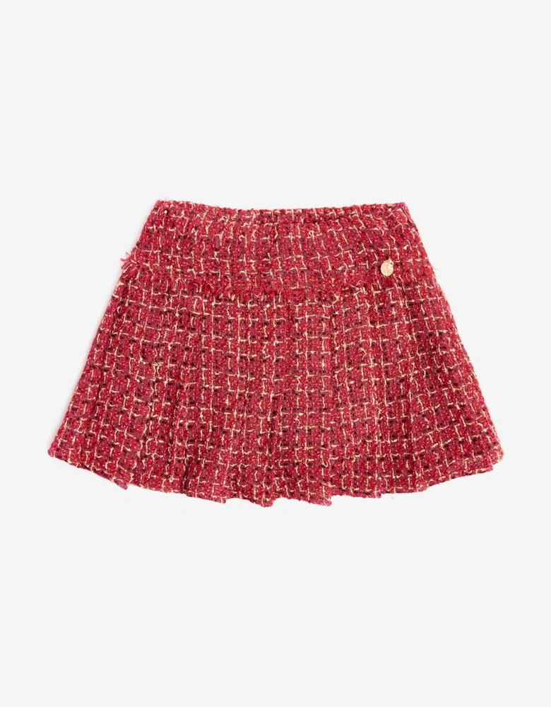 BCBGMAXAZRIA Girls Tweed Skirt in Red