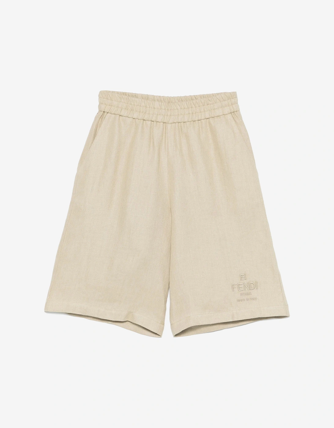 Boys Linen Bermuda Shorts in Beige, 5 of 4