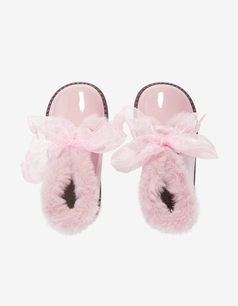 Girls Patent Leather Boots in Pink