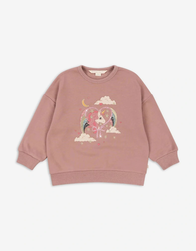 Konges Sløjd Girls Lou Glitter Sweatshirt in Pink