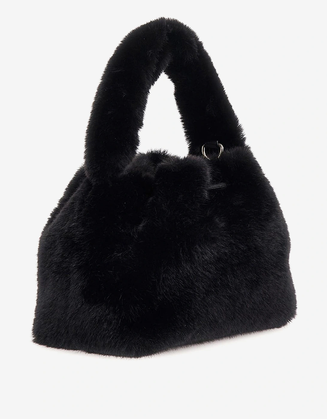 Girls Faux Fur Shoulder Bag in Black (28cm)