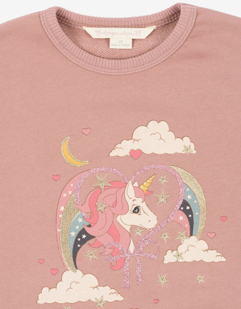 Konges Sløjd Girls Lou Glitter Sweatshirt in Pink