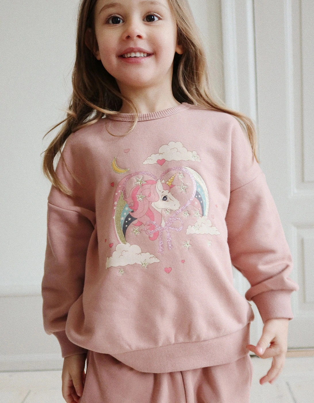 Konges Sløjd Girls Lou Glitter Sweatshirt in Pink