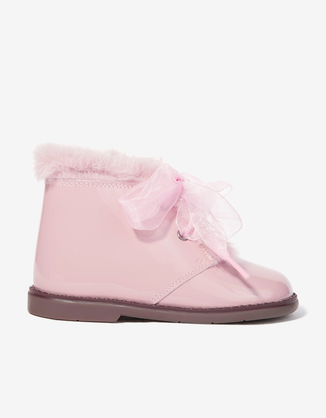 Girls Patent Leather Boots in Pink, 5 of 4