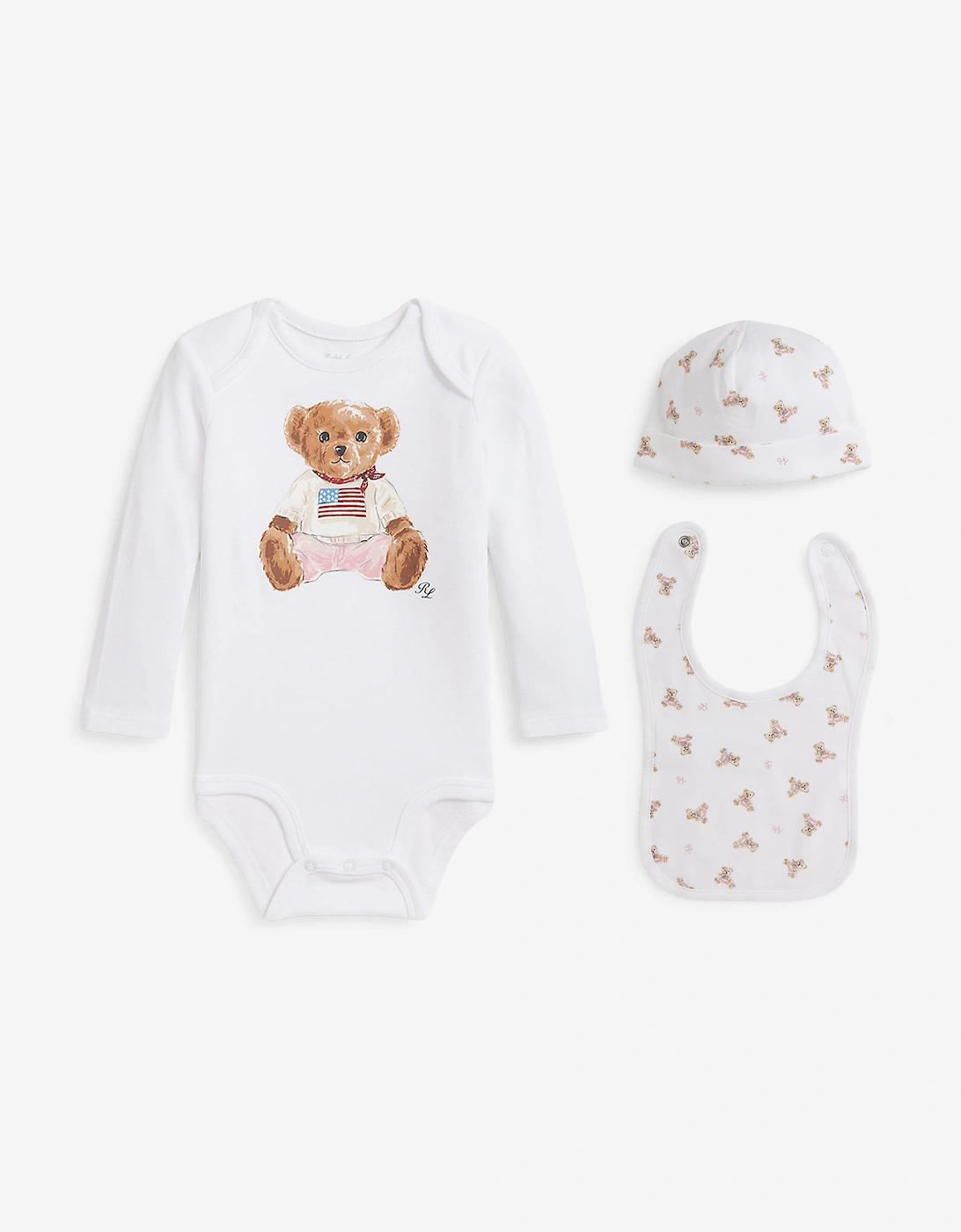 Baby Girls Bear Bodysuit Gift Set in White, 6 of 5