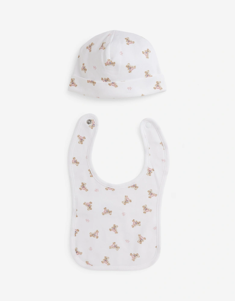 Baby Girls Bear Bodysuit Gift Set in White