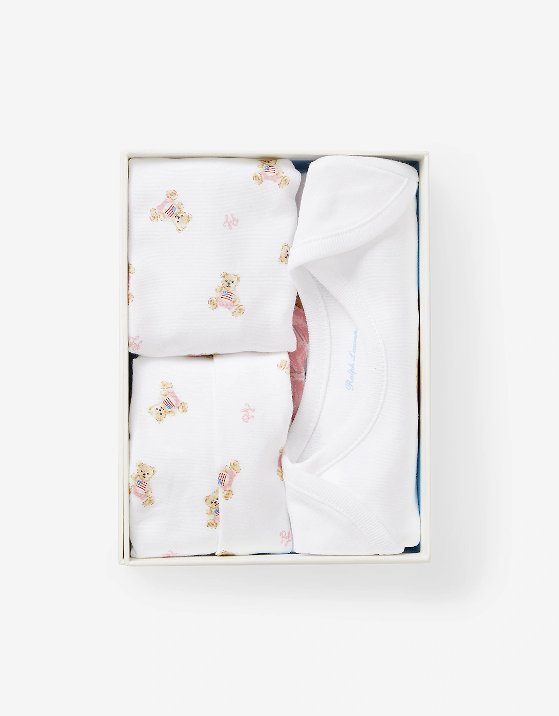 Baby Girls Bear Bodysuit Gift Set in White