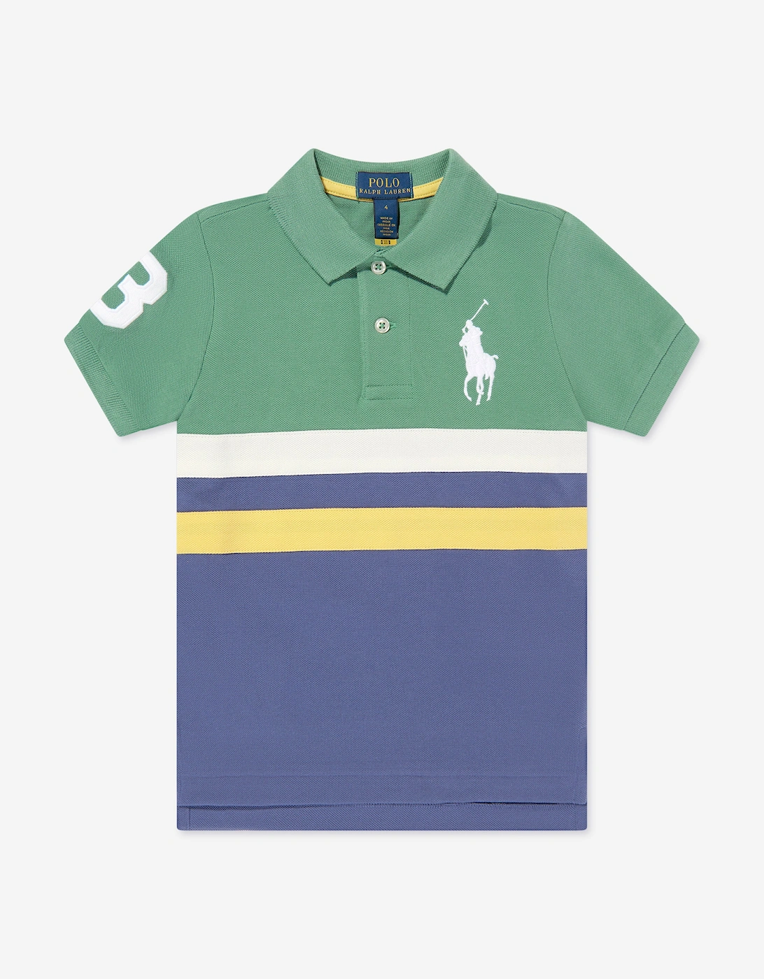 Boys Big Pony Polo Shirt in Multicolour, 5 of 4