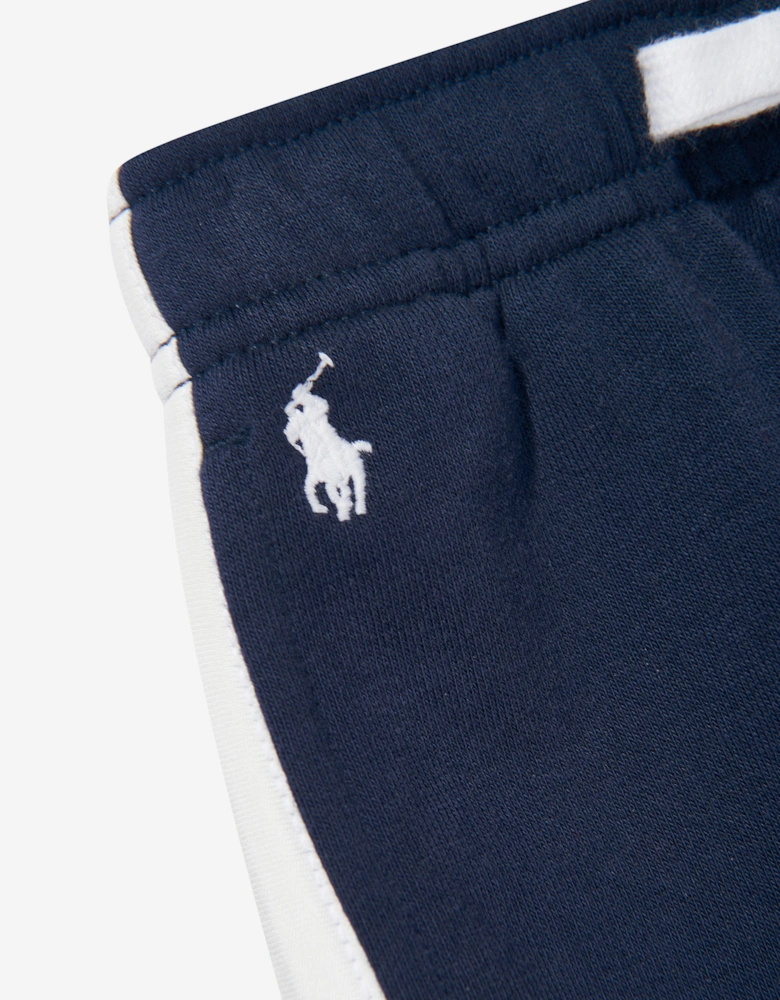 Girls Side Stripe Joggers in Navy