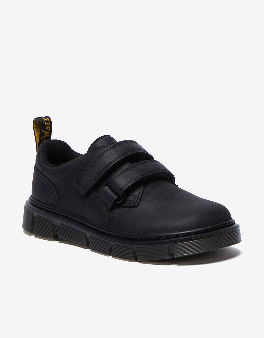 Boys Raffe Leather Strap Shoes in Black