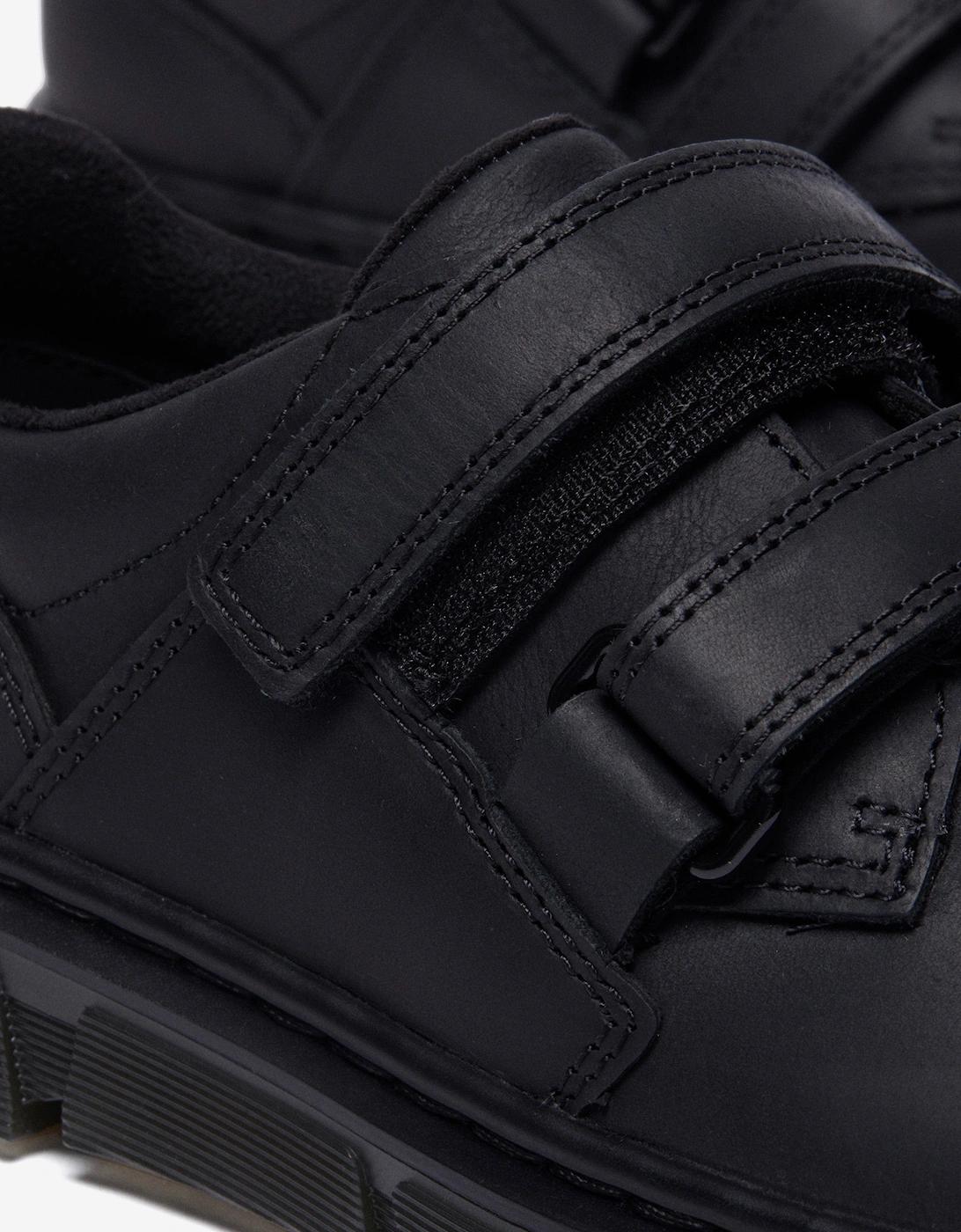 Boys Raffe Leather Strap Shoes in Black