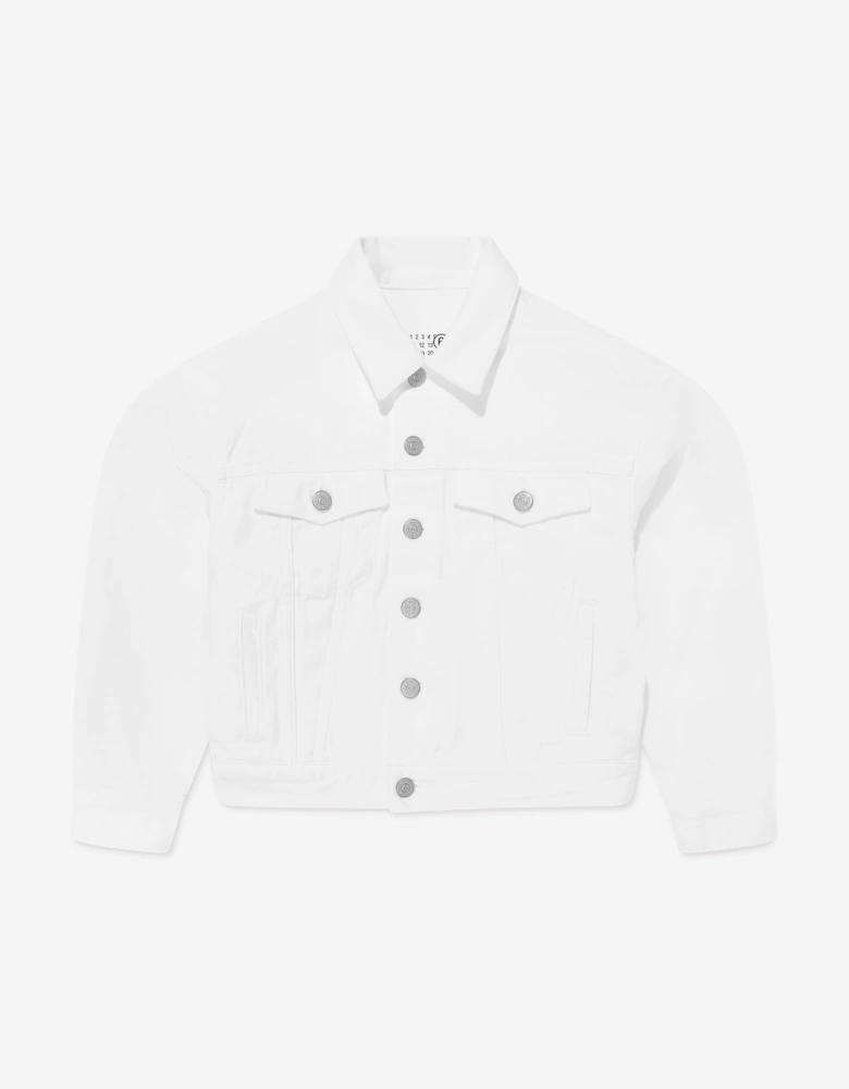 MM6 Kids Denim Jacket in Ivory