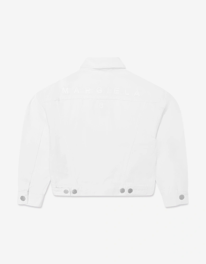 MM6 Kids Denim Jacket in Ivory
